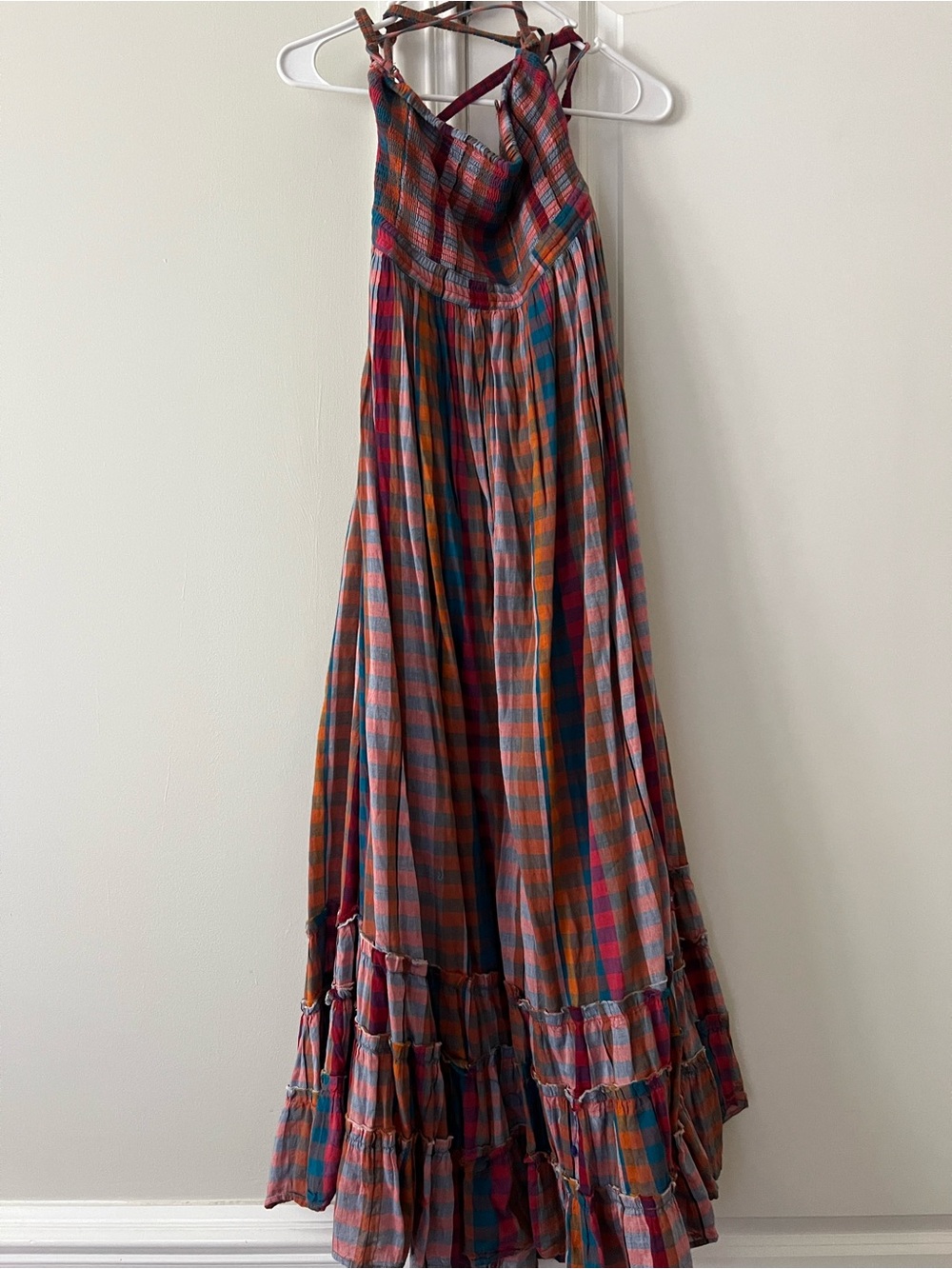 Free People Multicolor Striped Maxi dress in Red, Blue, Orange backless